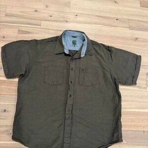 Timberland forest green button up shirt size extra large